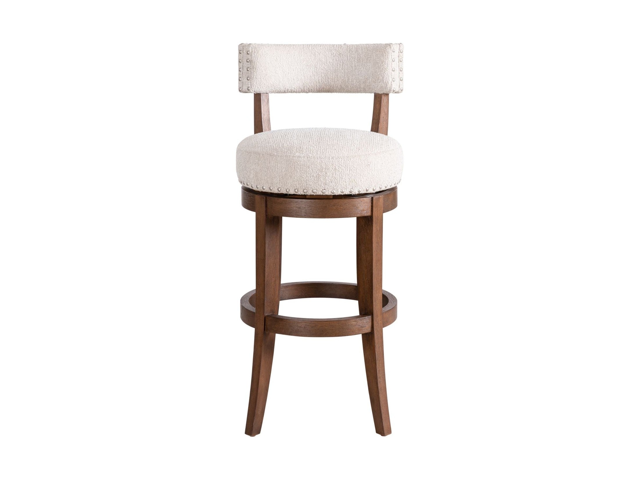 Mystic - Solid Wood Upholstered 30" Bar Height Swivel Barstool