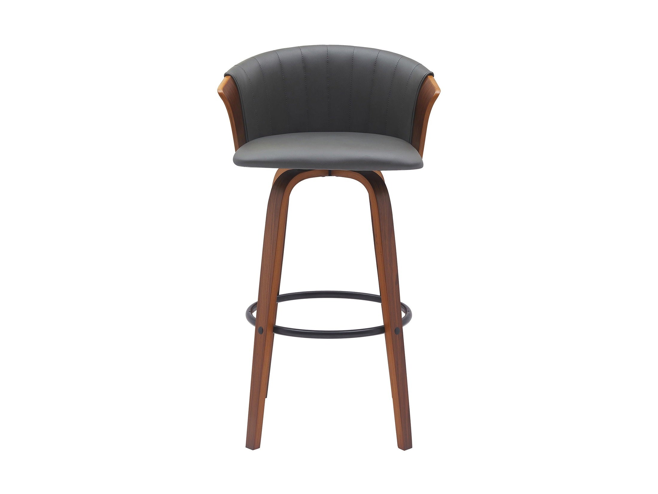 Diana - Swivel Walnut Wood Faux Leather Counter Stool