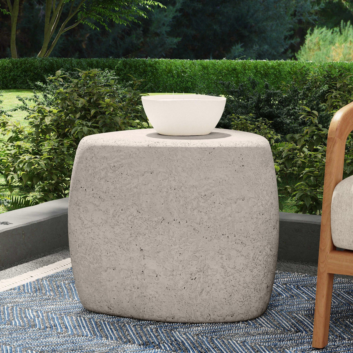 Britney - Outdoor End Table - Light Gray