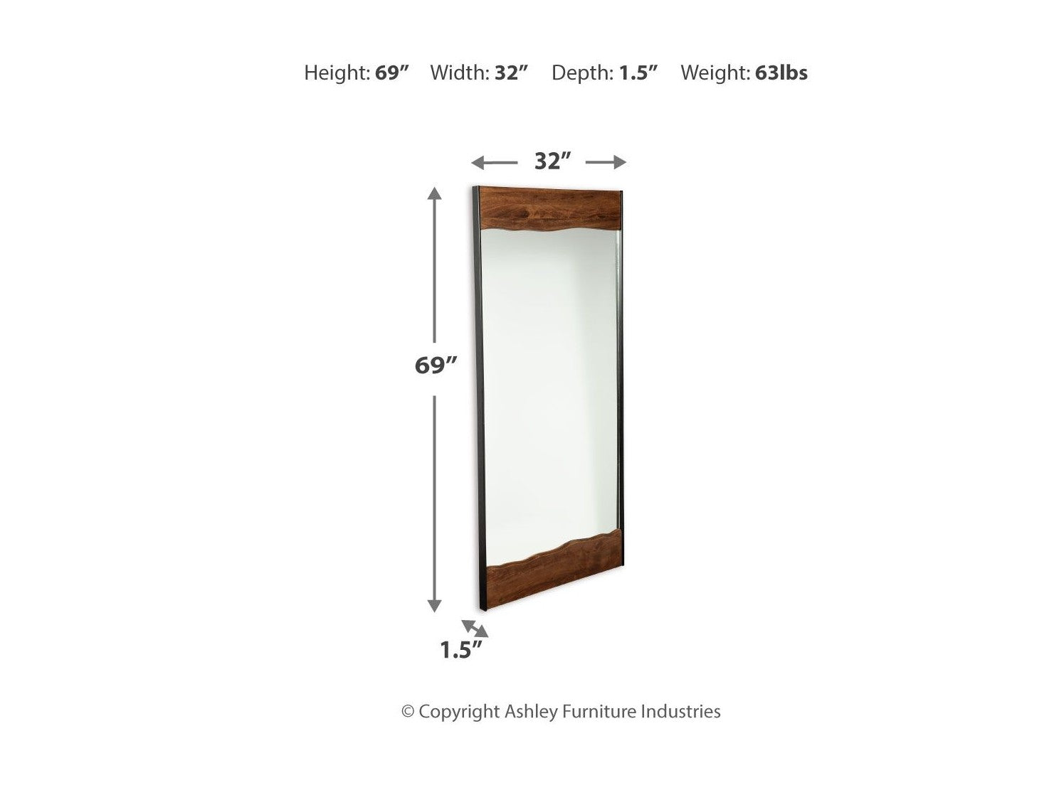 Panchali - Floor Mirror - Brown / Black