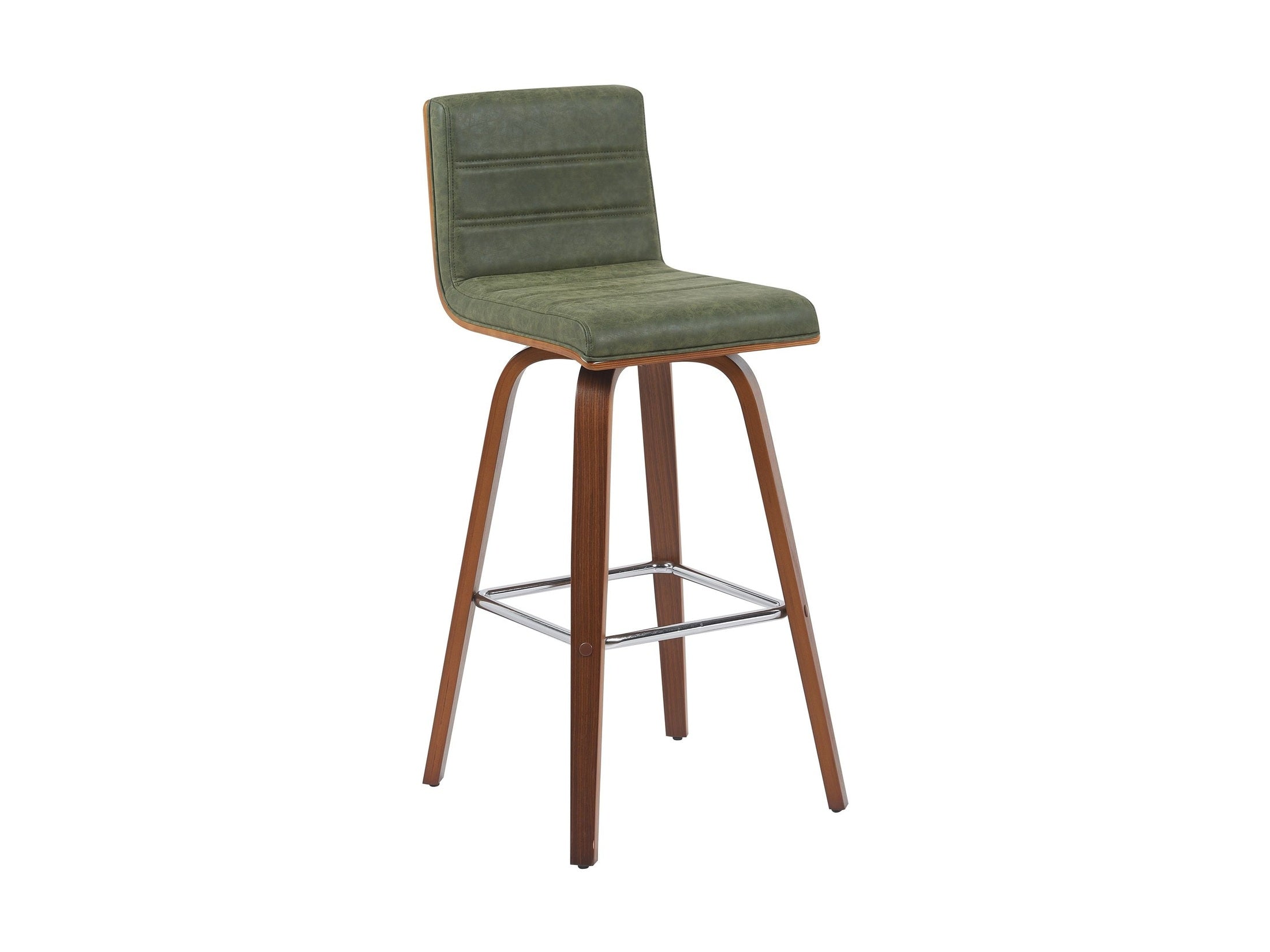 Vienna - Modern Swivel Bar Height Stool - Walnut Finished Wood Frame