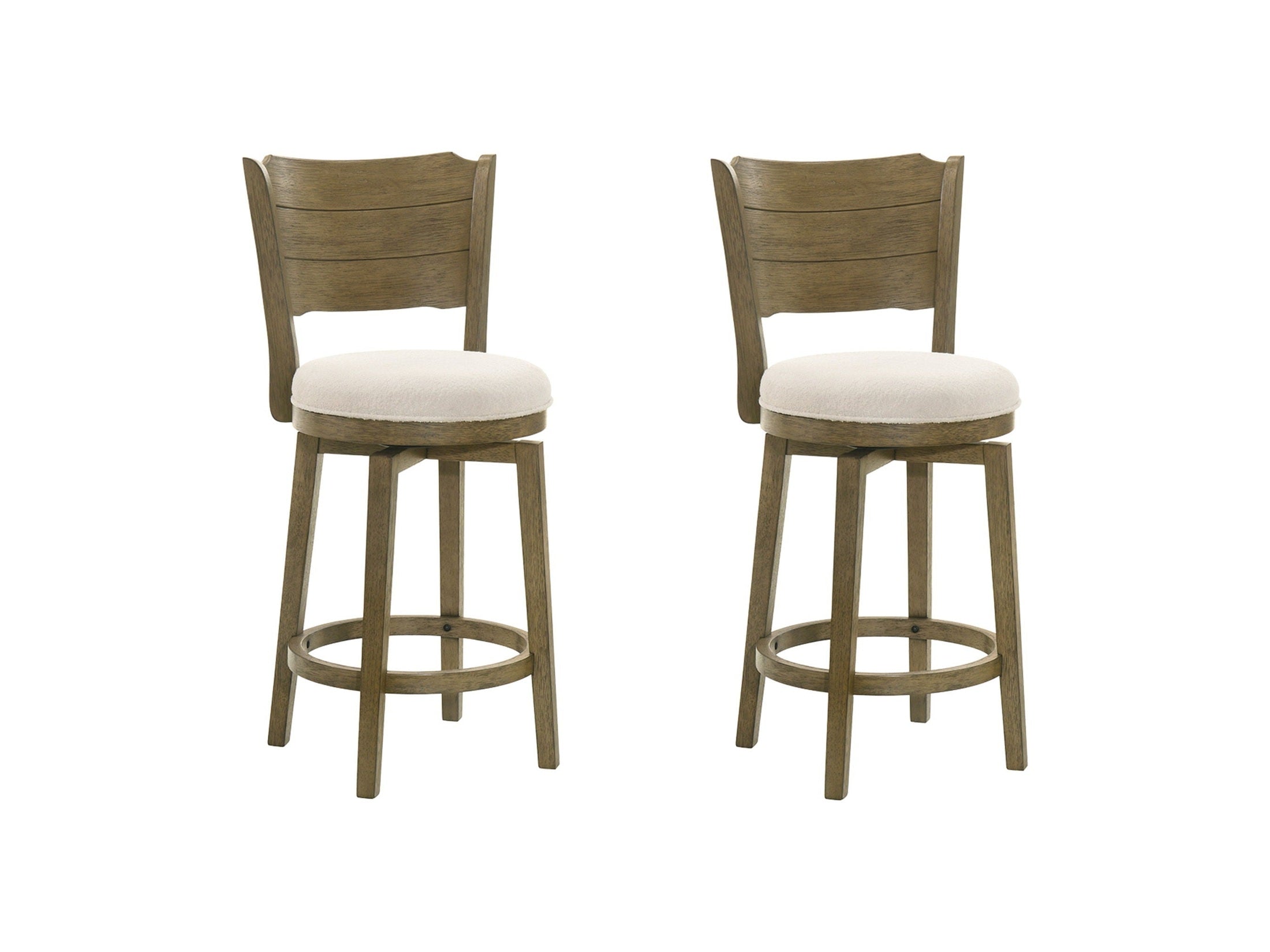 Winsley - Coastal Modern Swivel Wood Counter Height Kitchen Bar Stool