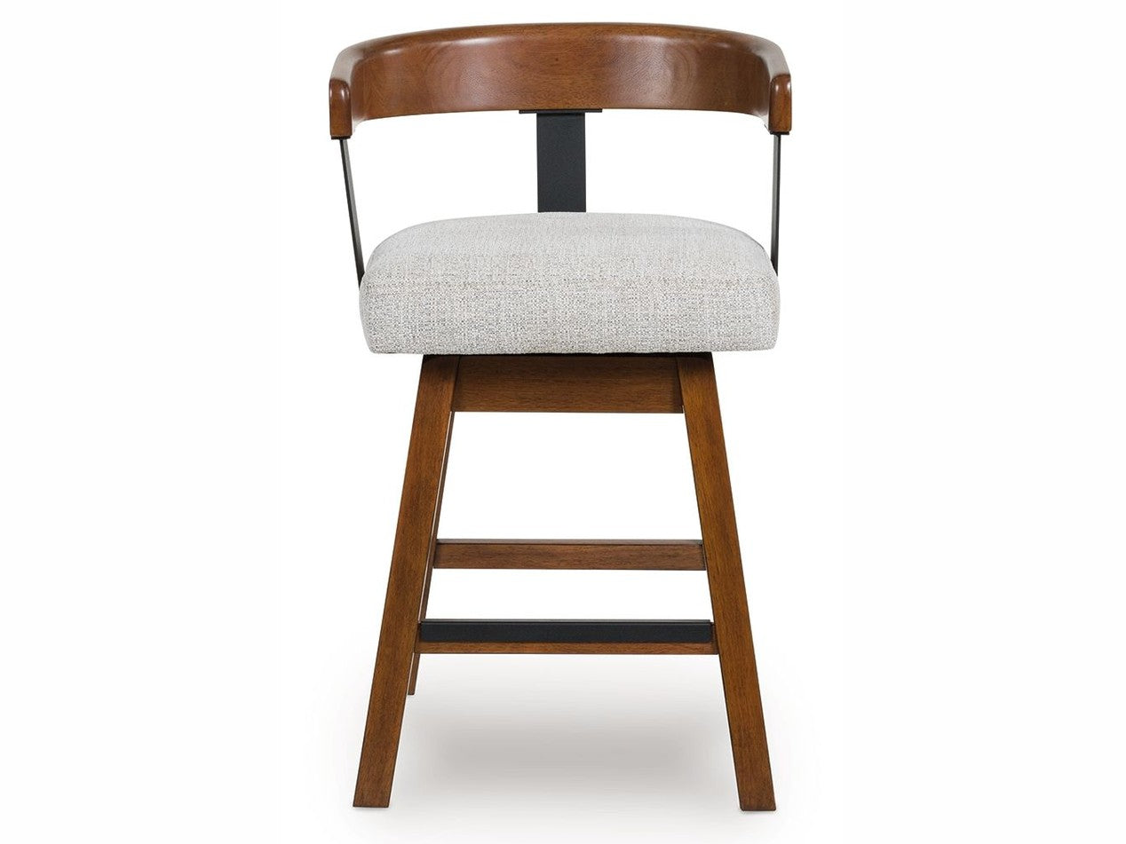 Ralene - Upholstered Swivel Barstool (Set of 2) - Medium Brown