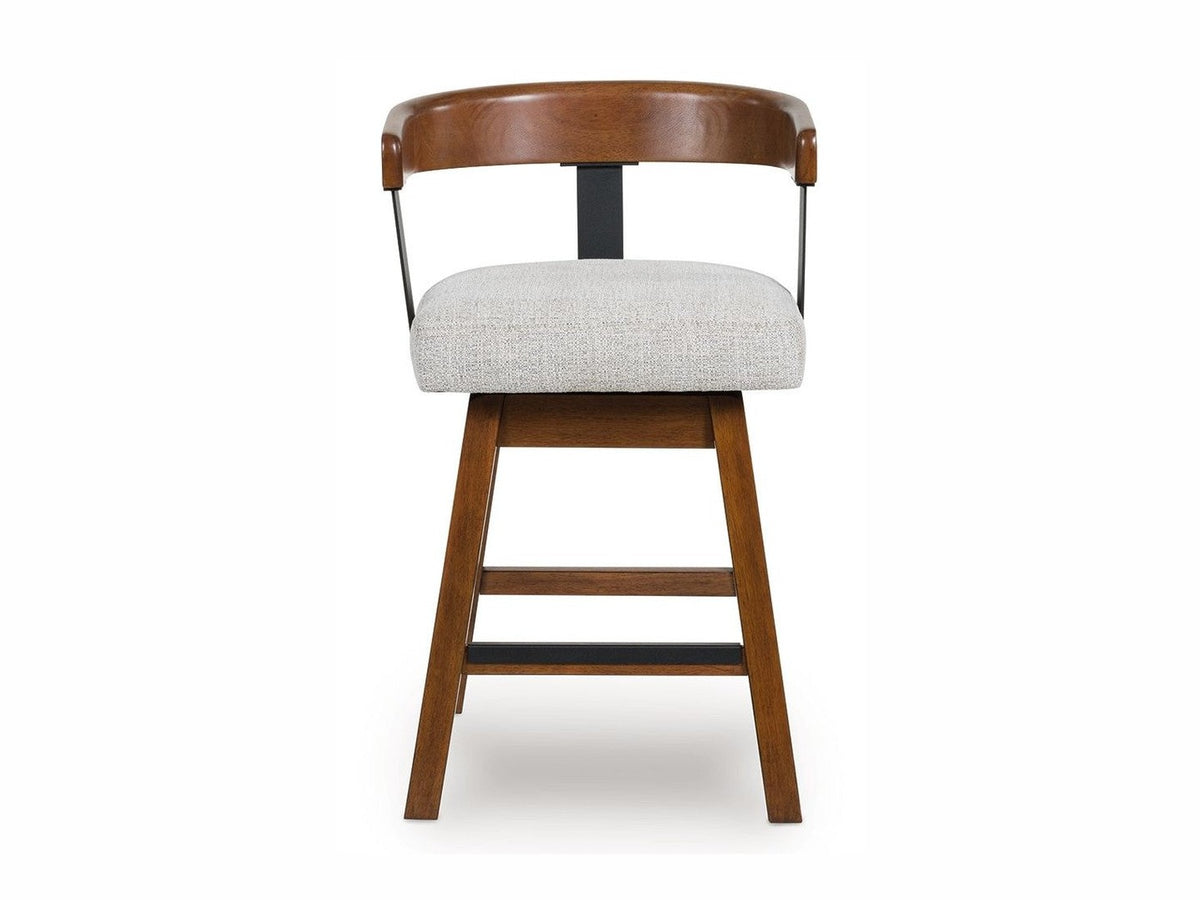 Ralene - Upholstered Swivel Barstool (Set of 2) - Medium Brown