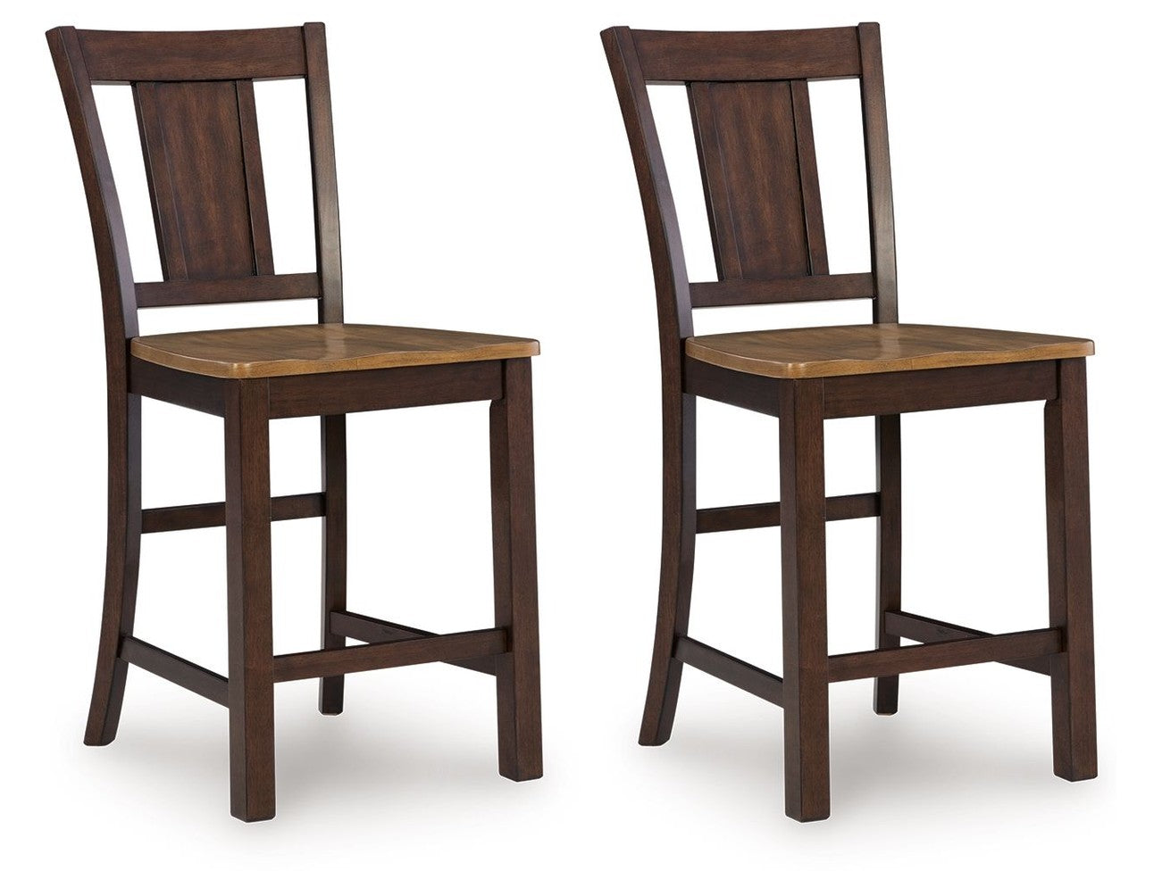 Anixburg - Barstool (Set of 2) - Light Brown / Dark Brown