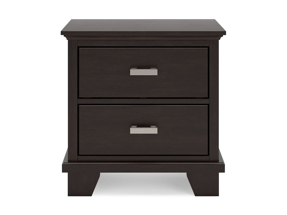 Covetown - Two Drawer Night Stand - Dark Brown