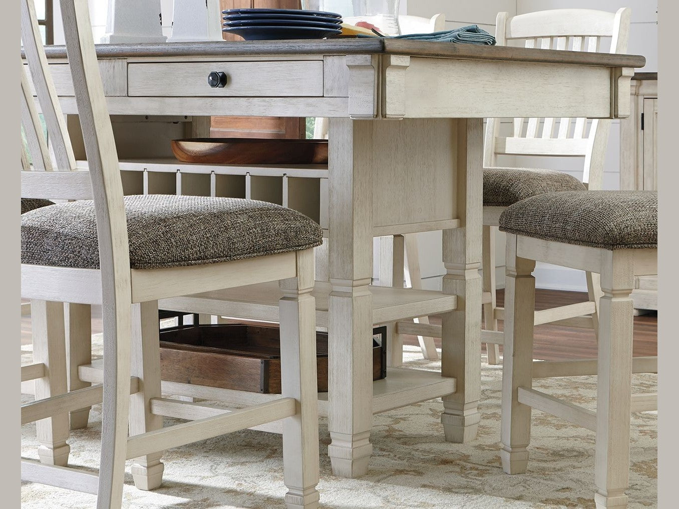 Bolanburg - Rectangular Dining Room Counter Table - Beige