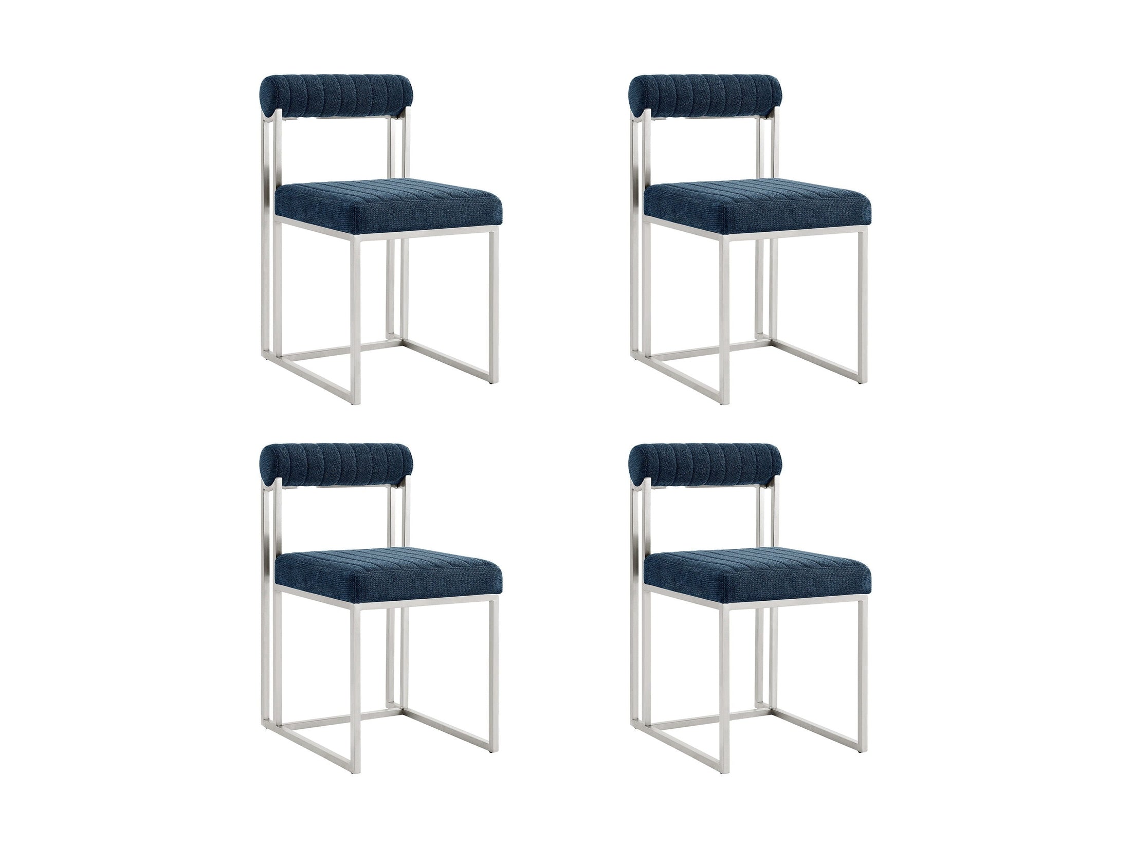 Anastasia - Dining Room Chair Set With Brushed Silver Frame