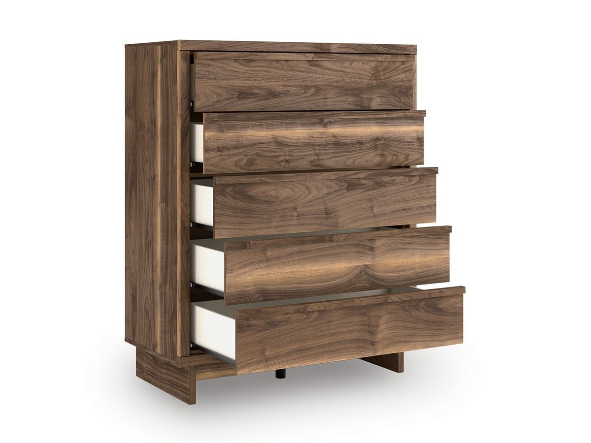 Chirason - Five Drawer Wide Chest - Brown