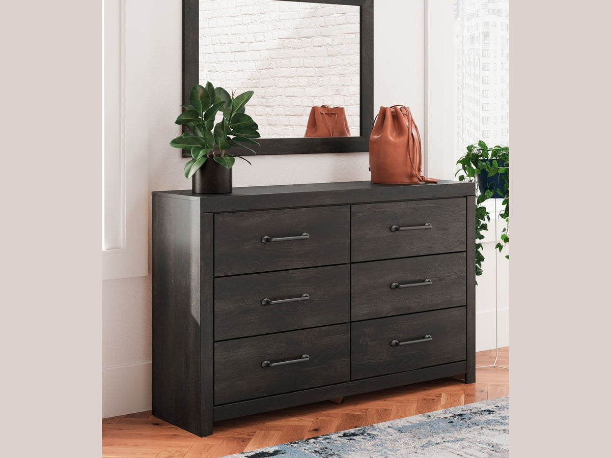 Hollivern - Dresser And Mirror - Dark Gray