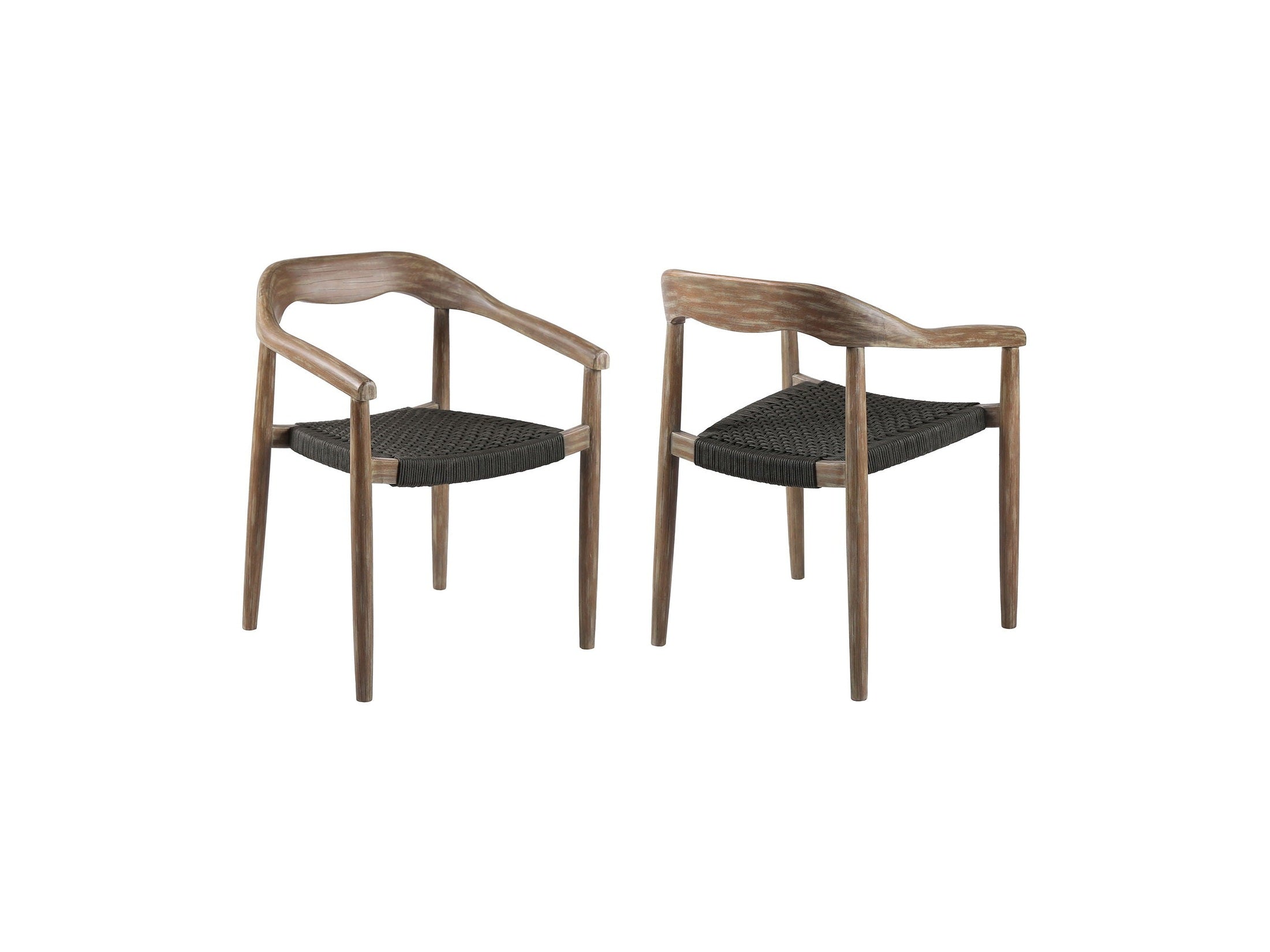 Santo - Indoor / Outdoor Stackable Dining Chair (Set of 2) - Eucalyptus / Charcoal