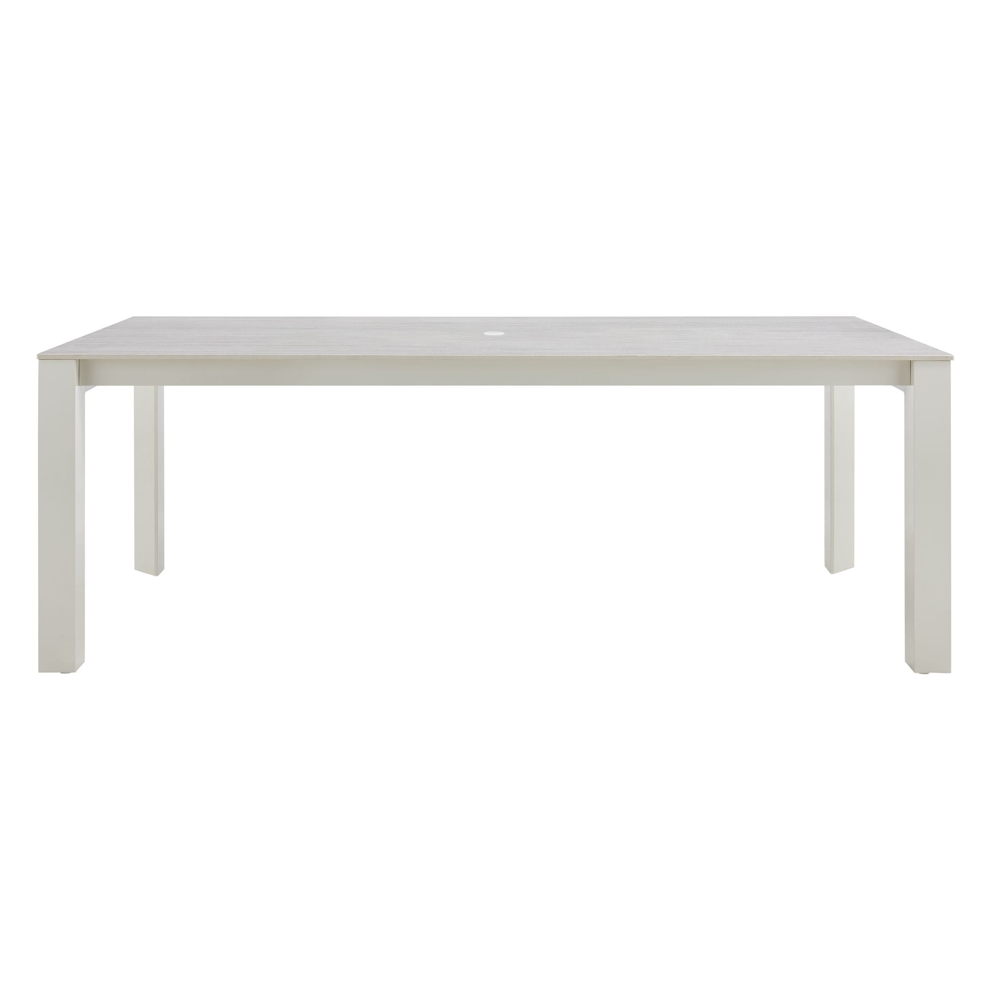 Breeze - Powder Coated Metal Rectangle Outdoor Dining Table With Sintered Stone Table Top - Cream