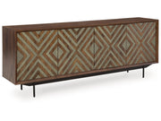 Dreggan - Accent Cabinet - Brown / Gold Finish