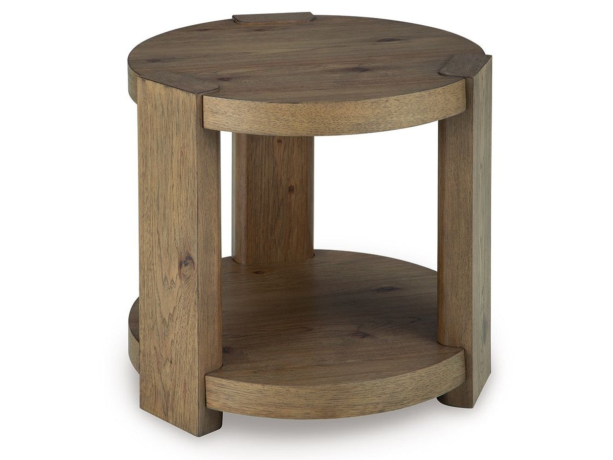 Flangren - Round End Table - Light Brown