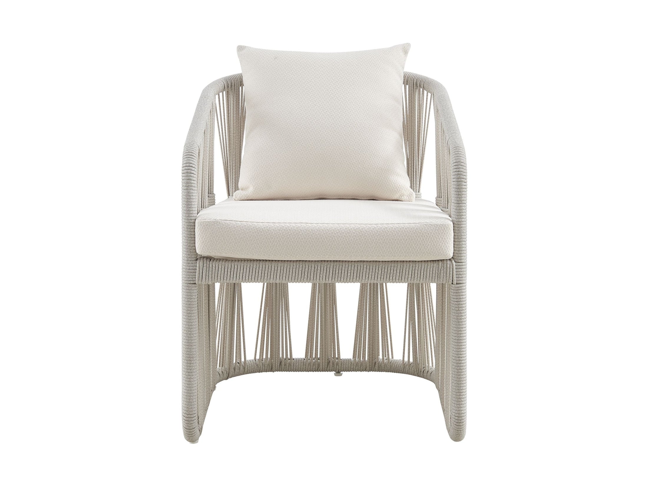 Breeze - Cream Metal Outdoor Dining Chair With Cushions - Pearl