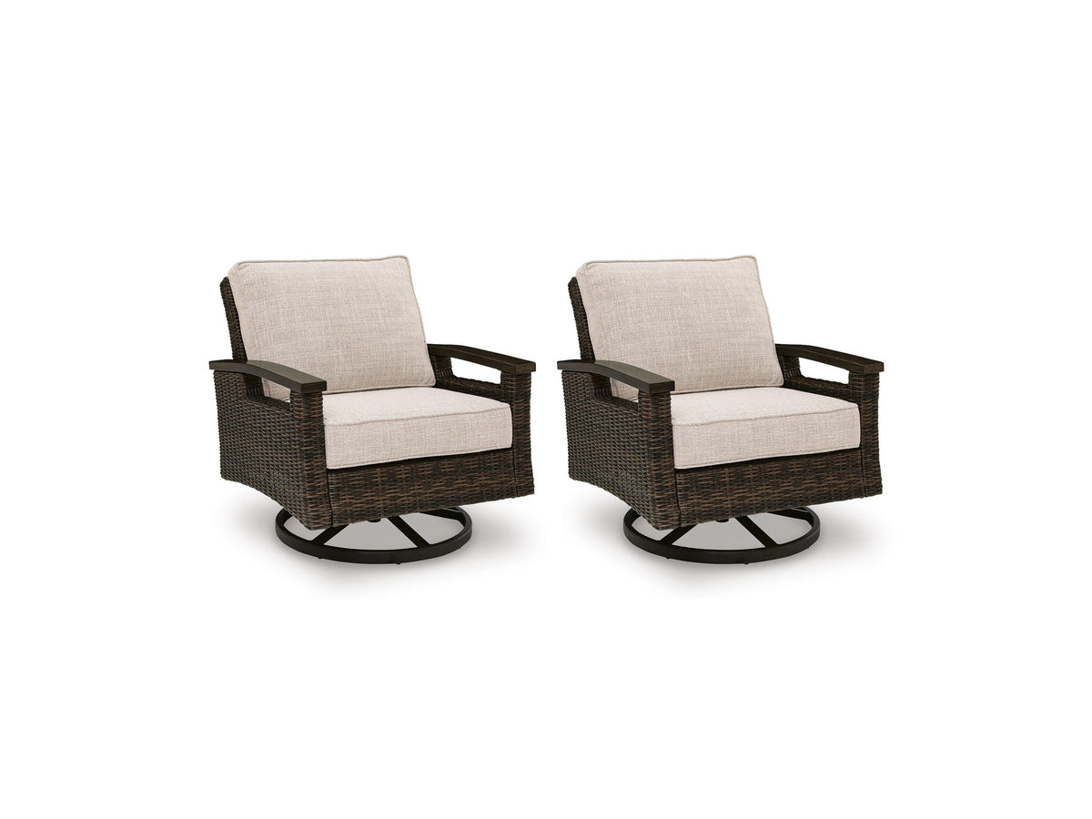 Monterey Point - Swivel Lounge Chair (Set of 2) - Dark Brown