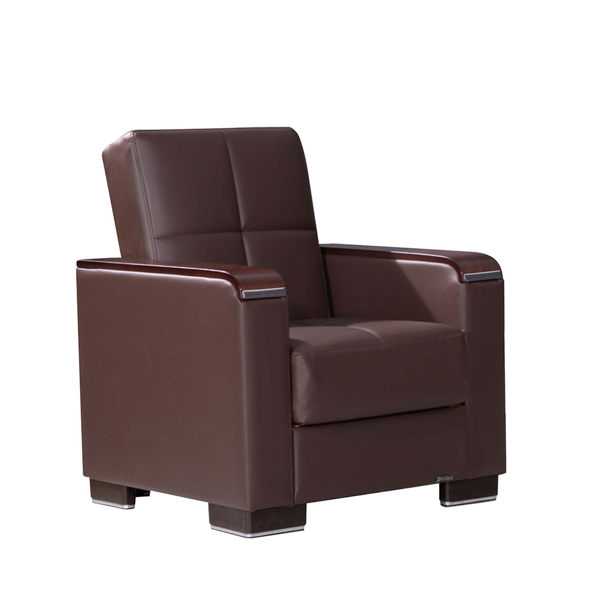 Ottomanson Armada X - Upholstered Convertible Wood Trimmed Armchair With Storage