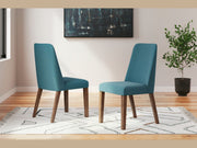 Lyncott - Dining Uph Side Chair (Set of 2) - Blue / Brown