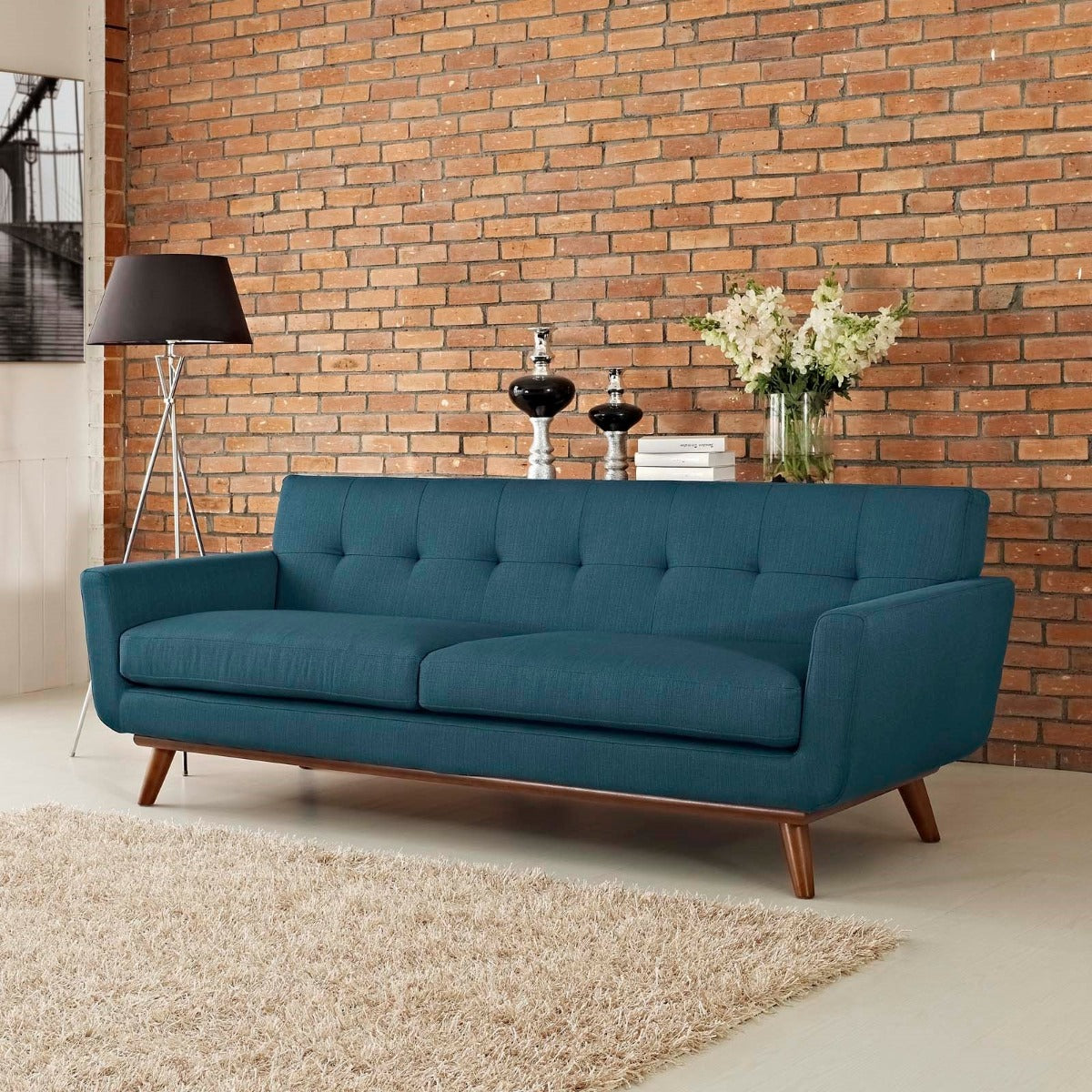 Modway Engage Upholstered Fabric Sofa-Azure
