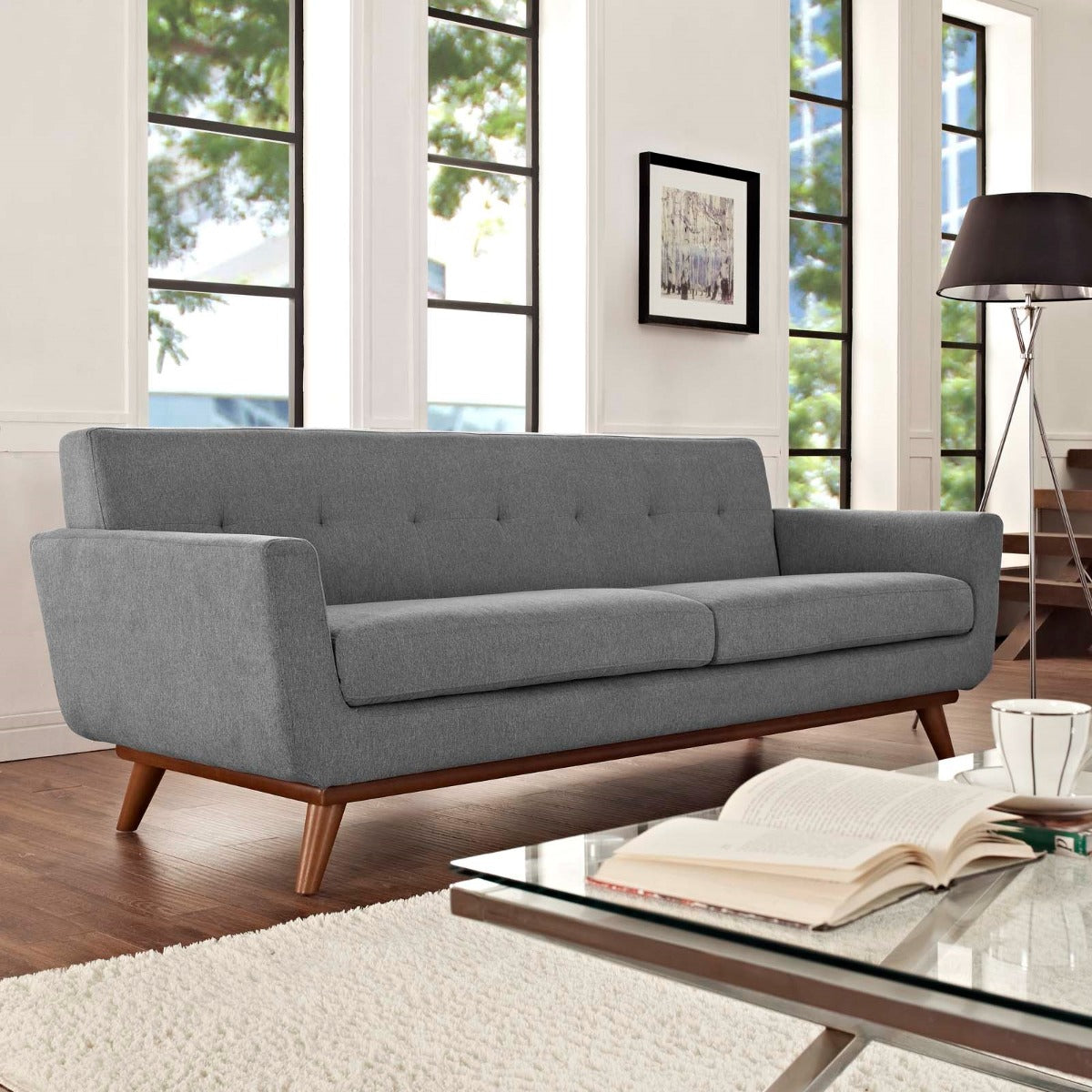 Modway Engage Upholstered Fabric Sofa-Expectation Gray