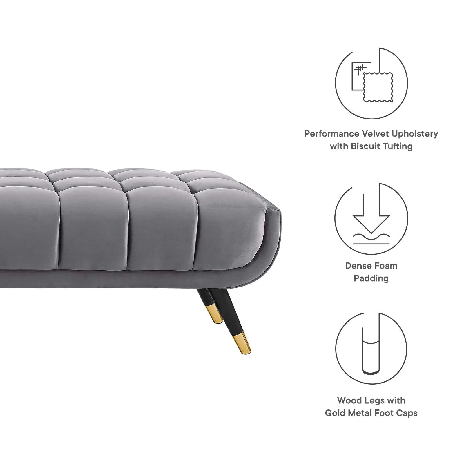 Modway Adept Performance Velvet Bench