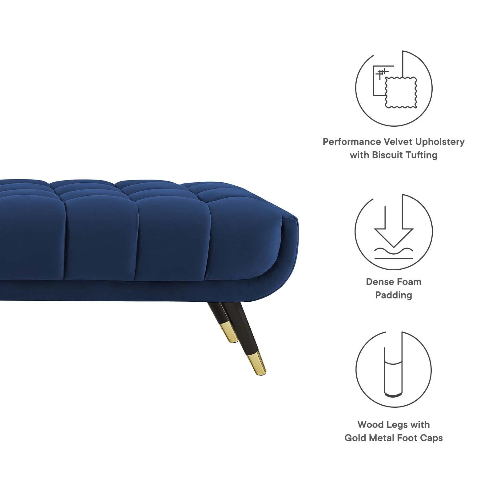 Modway Adept Performance Velvet Bench