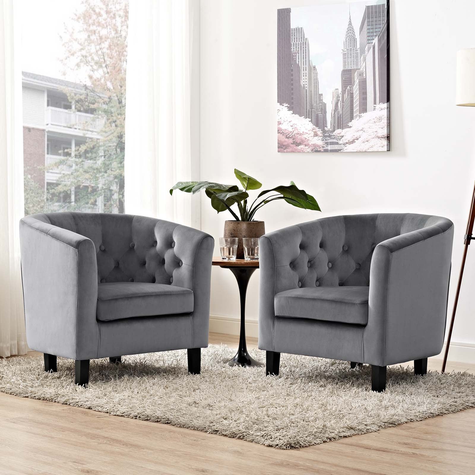 Modway Prospect 2 Piece Performance Velvet Armchair Set