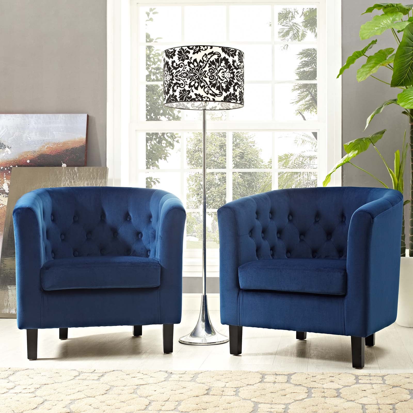 Modway Prospect 2 Piece Performance Velvet Armchair Set