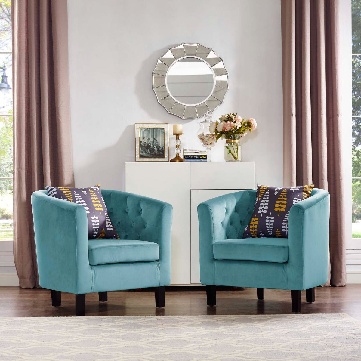 Modway Prospect 2 Piece Performance Velvet Armchair Set