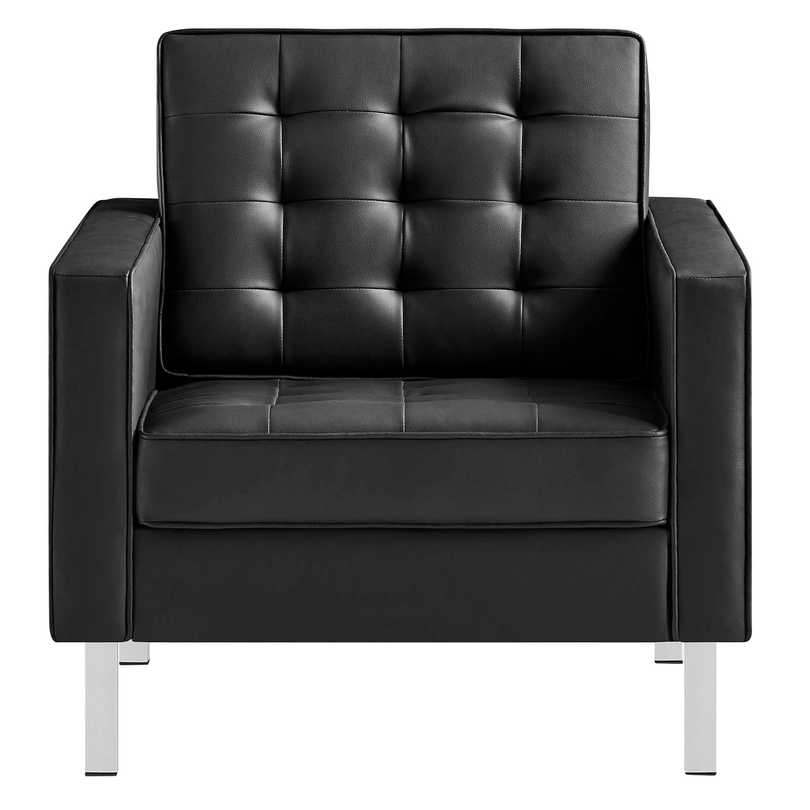 Modway Loft Tufted Upholstered Faux Leather Armchair