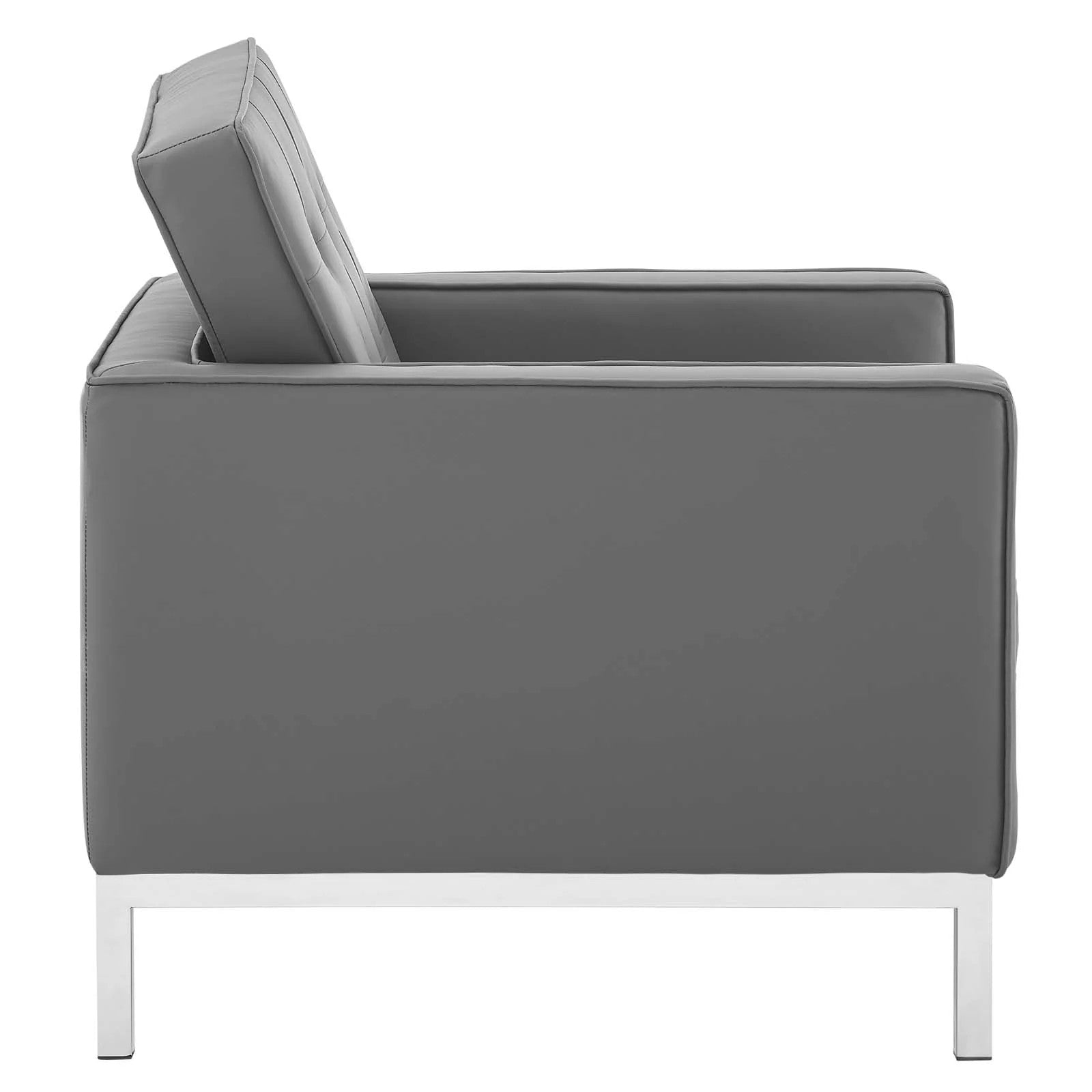 Modway Loft Tufted Upholstered Faux Leather Armchair