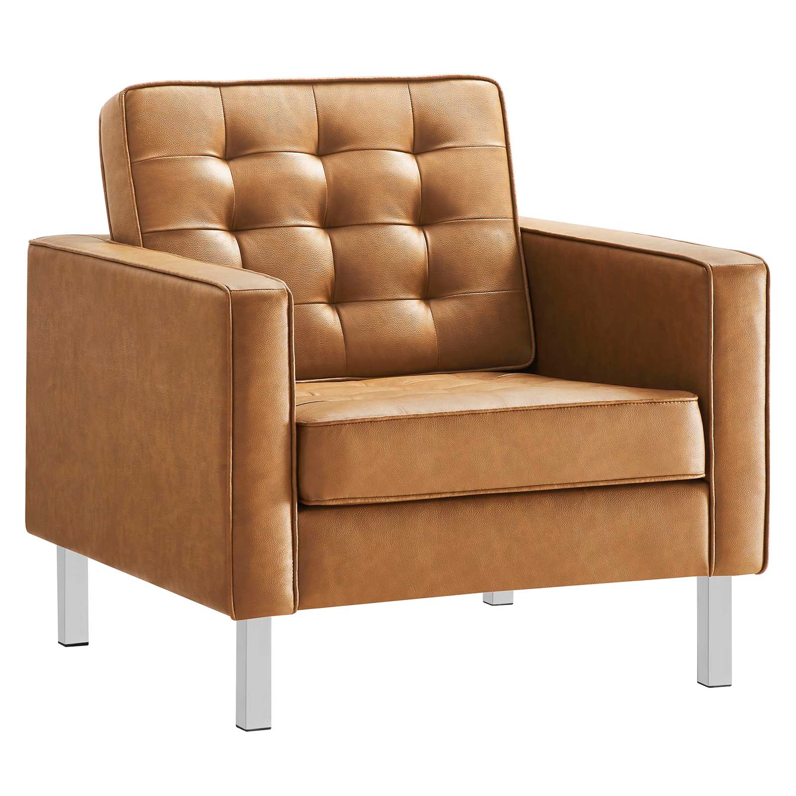 Modway Loft Tufted Upholstered Faux Leather Armchair