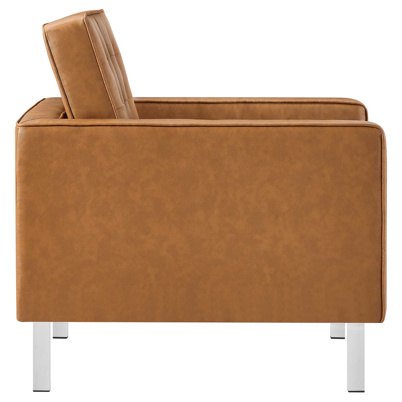 Modway Loft Tufted Upholstered Faux Leather Armchair