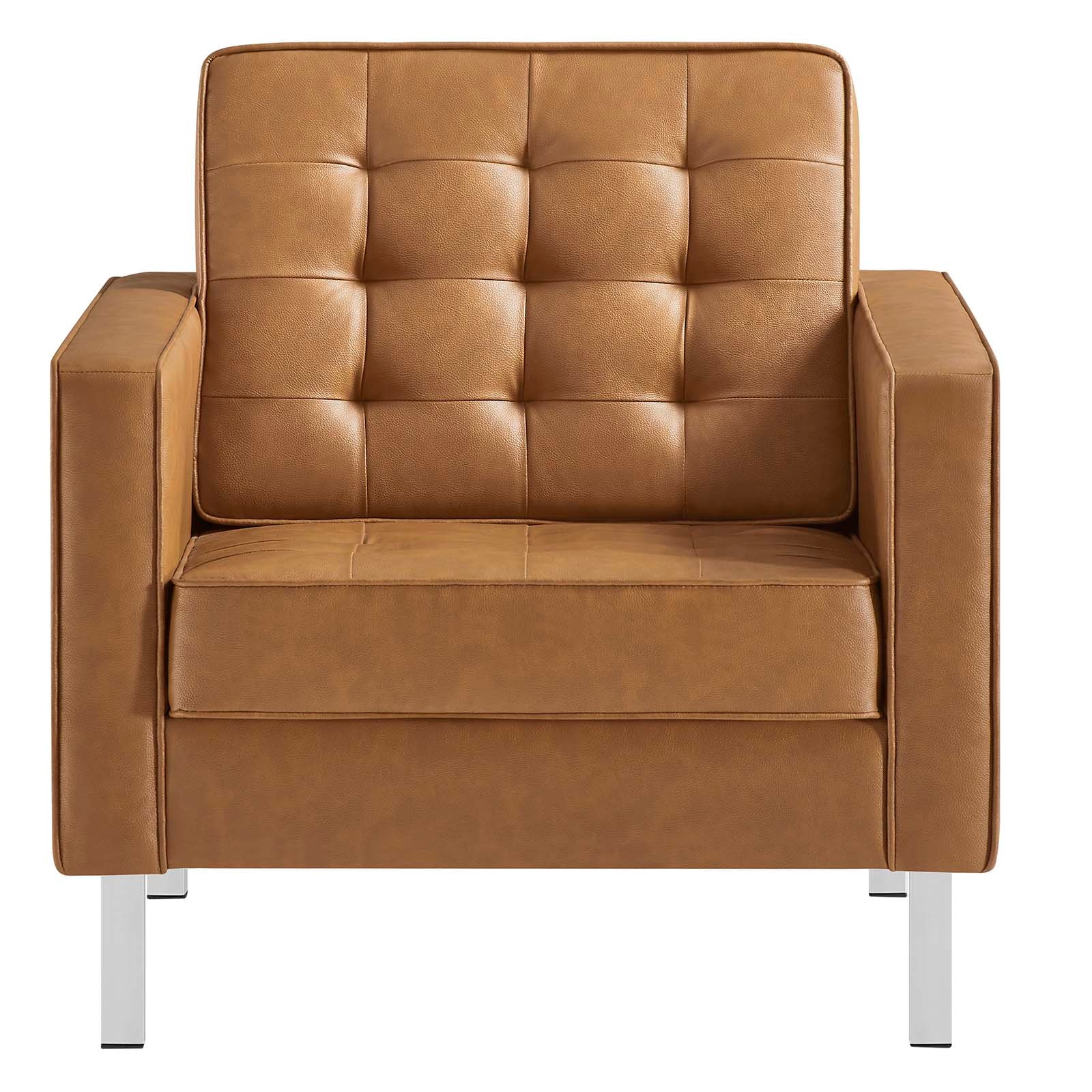 Modway Loft Tufted Upholstered Faux Leather Armchair