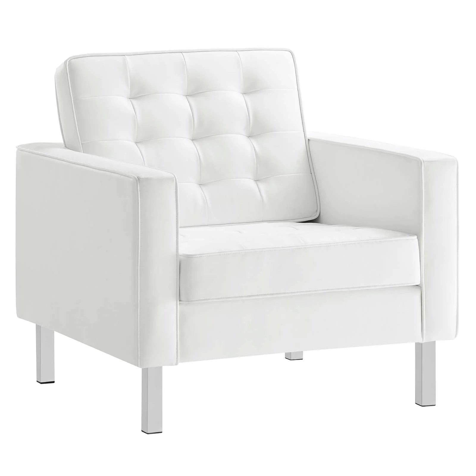 Modway Loft Tufted Upholstered Faux Leather Armchair