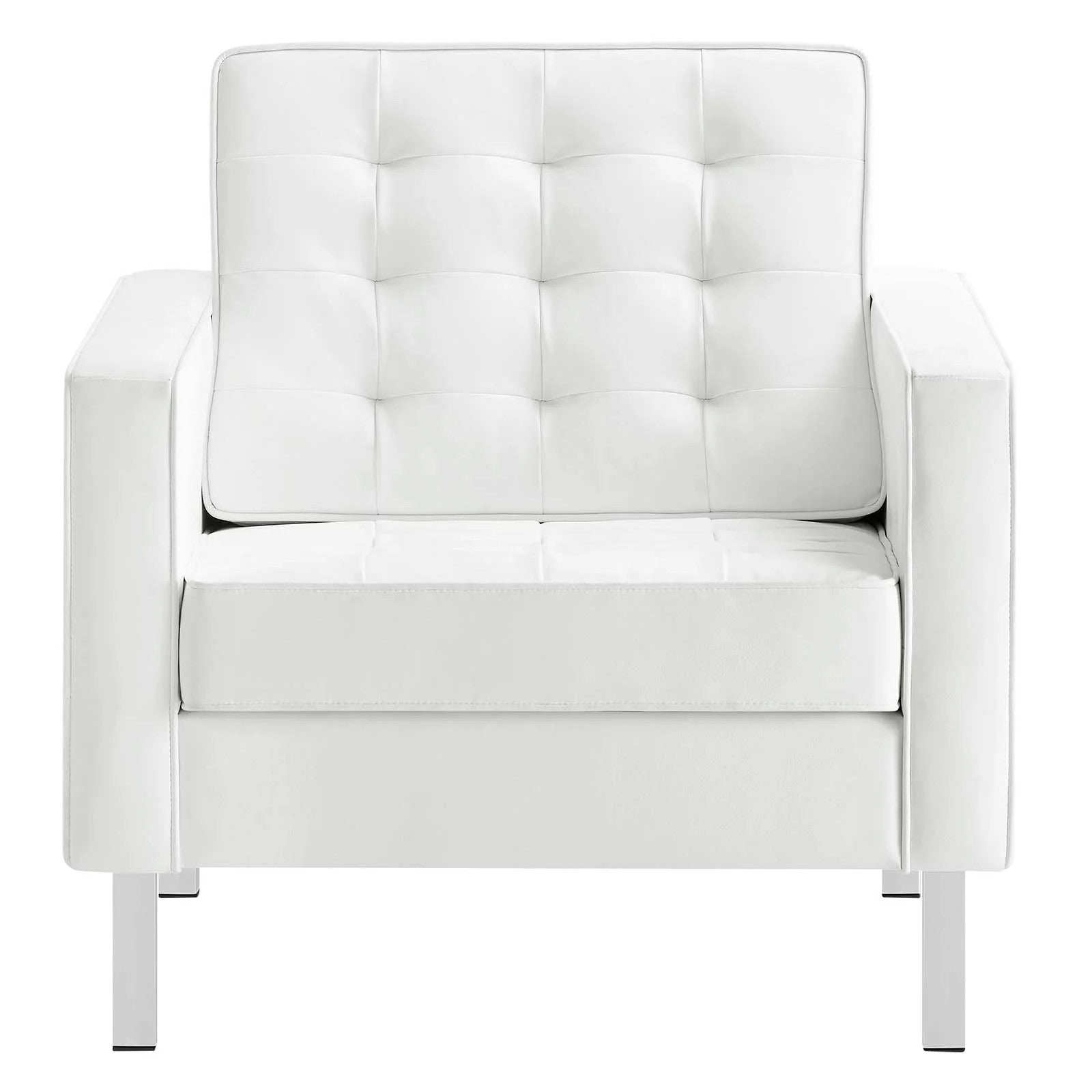 Modway Loft Tufted Upholstered Faux Leather Armchair
