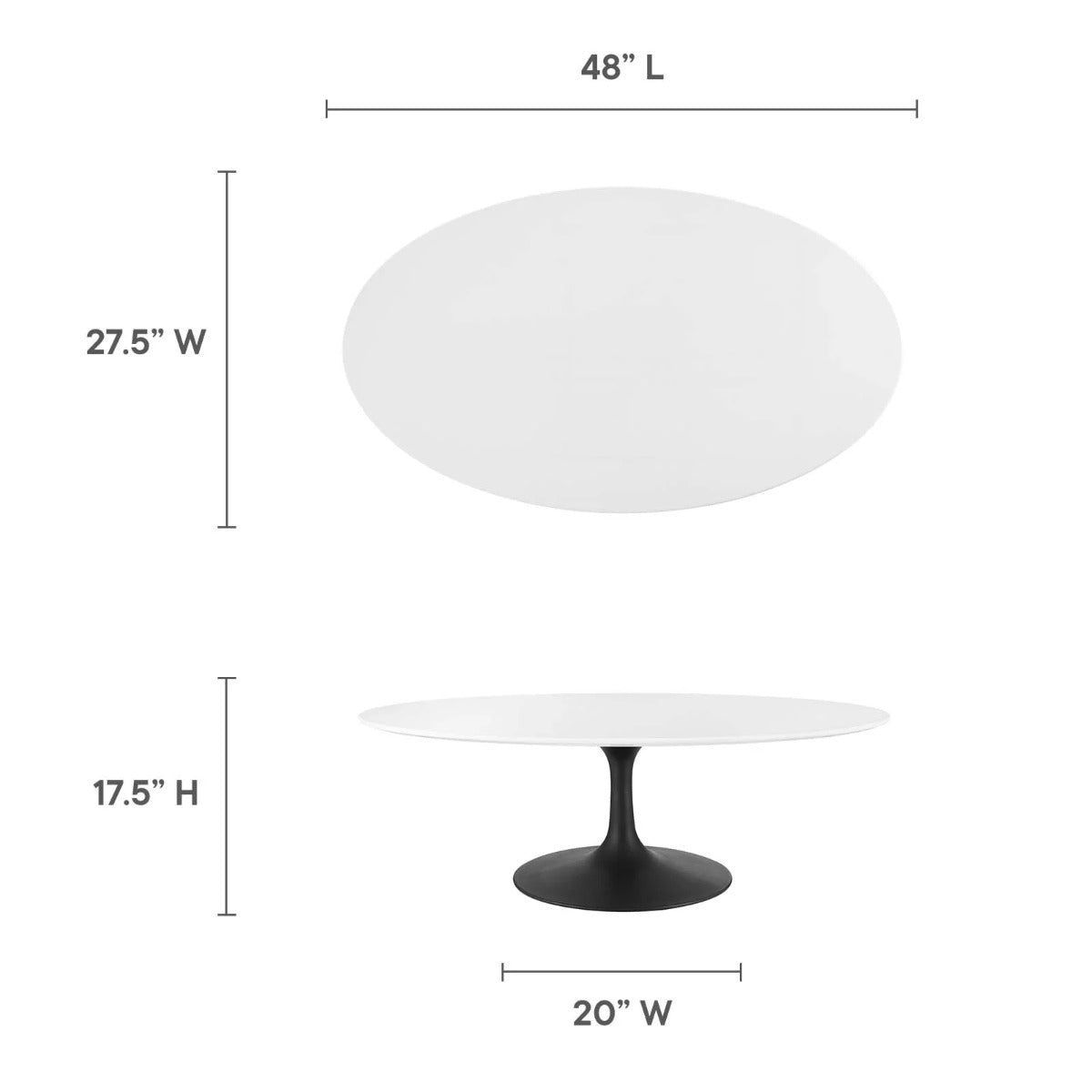Modway Lippa 48" Oval Coffee Table