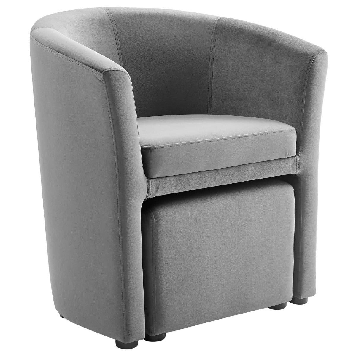Modway Divulge Performance Velvet Arm Chair and Ottoman SetS