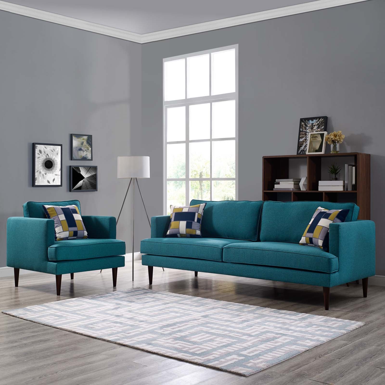 Modway Agile Upholstered Fabric Sofa and Armchair Set
