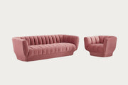 Modway Entertain Vertical Channel Tufted Performance Velvet Sofa and Armchair Set