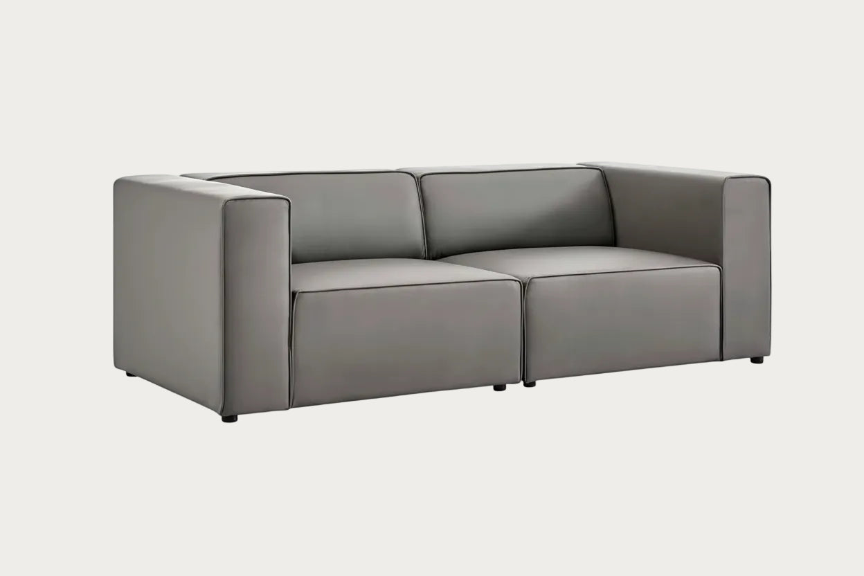 Gray modular sofa on a white background