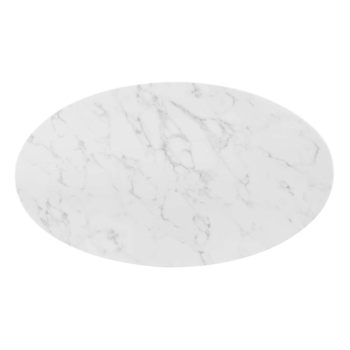 Modway Tupelo 48" Oval Artificial Marble Dining Table Gold White