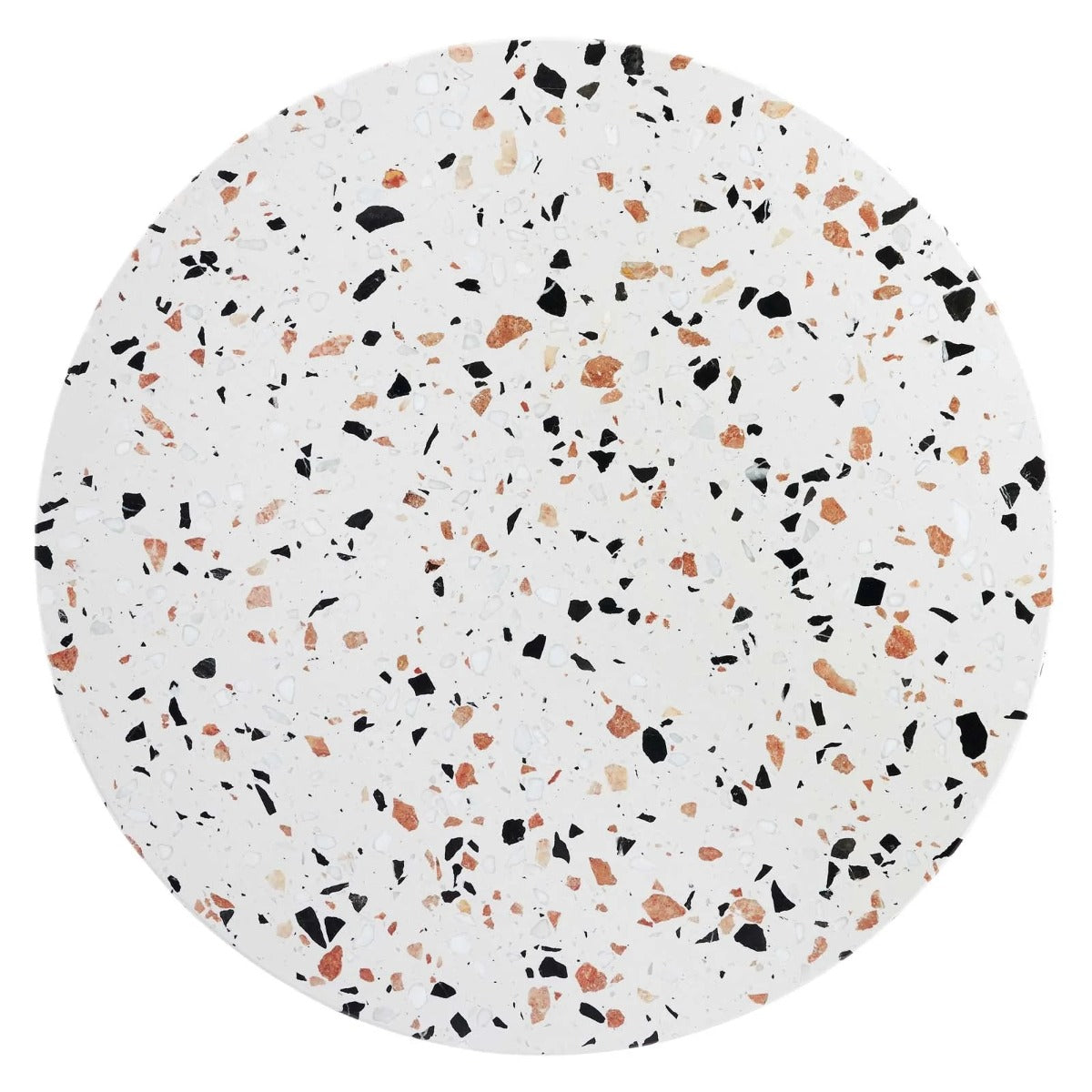 Modway Zinque 28" Round Terrazzo Dining Table Gold White