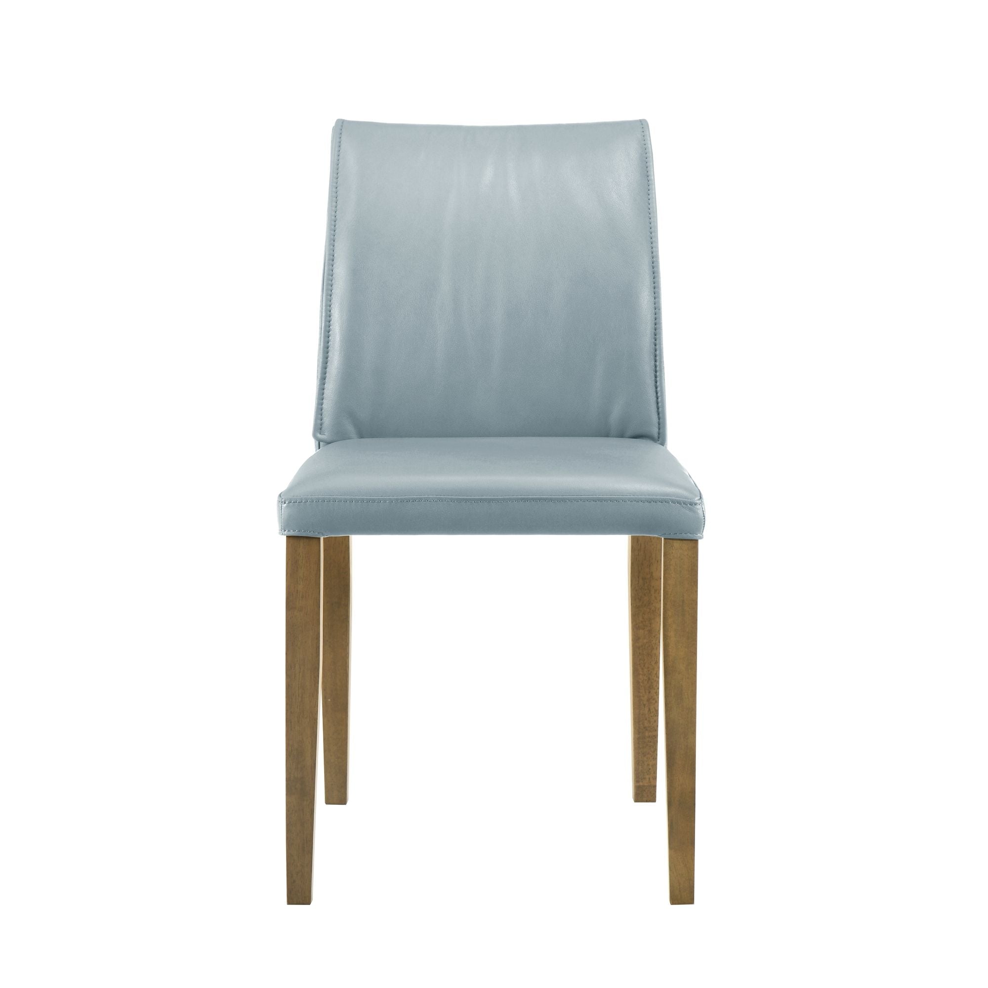 Velena - Full Back Top Grain Leather Upholstered Wood Dining Chairs (Set of 2) - Blue