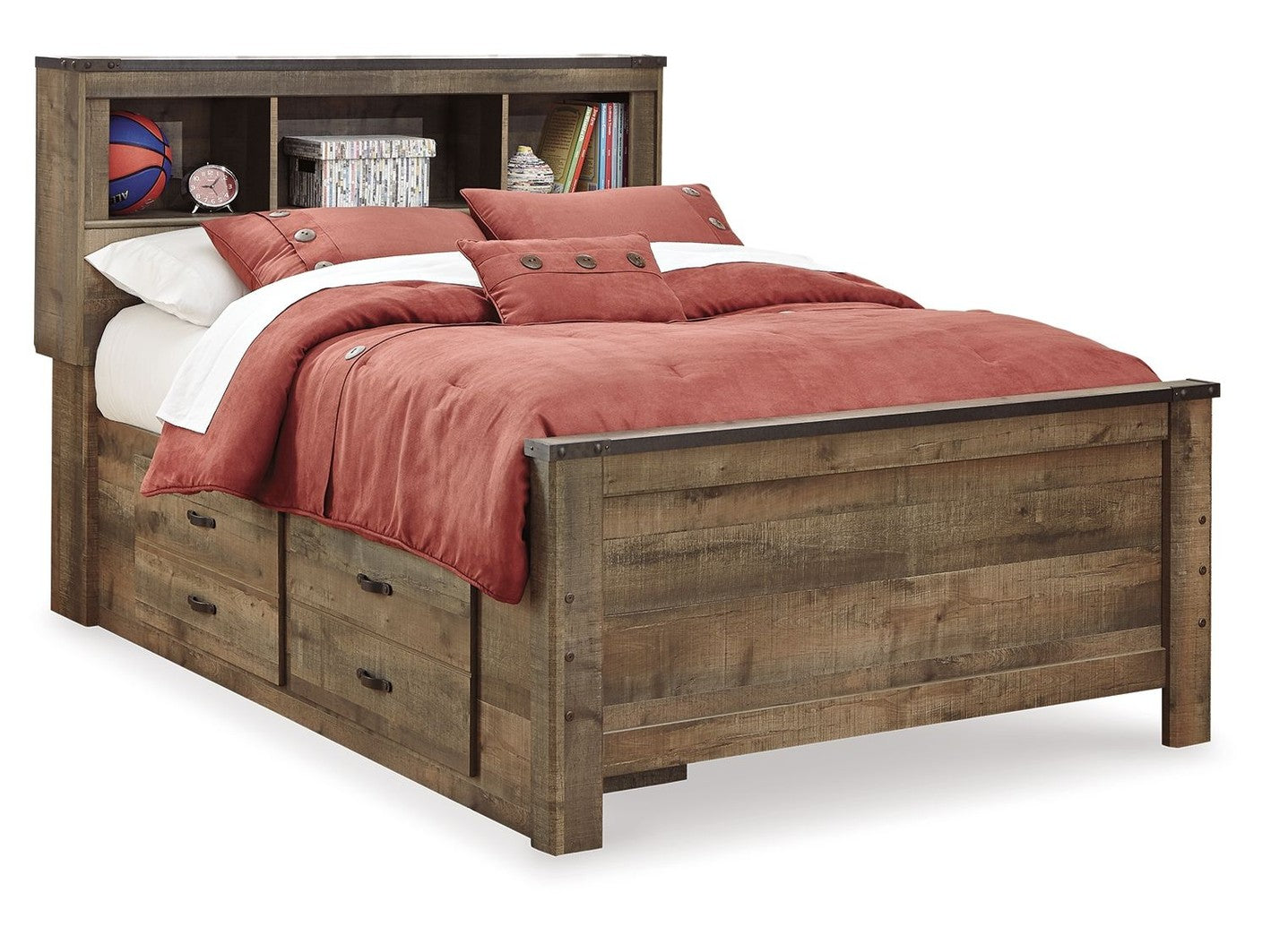 Trinell - Bookcase Storage Bed