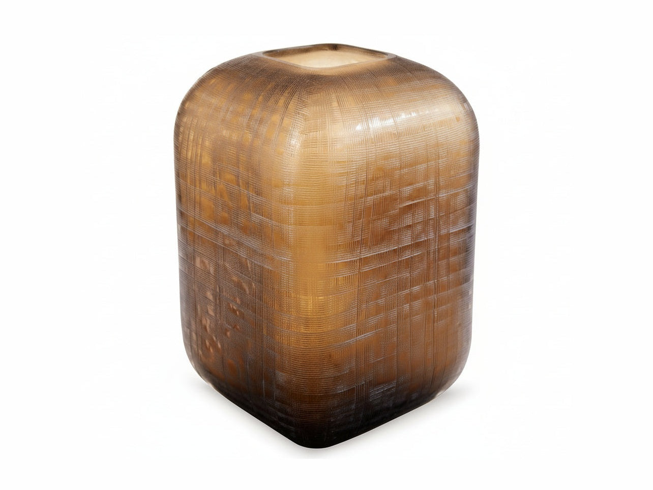 Decorative vase with textured surface on a white background