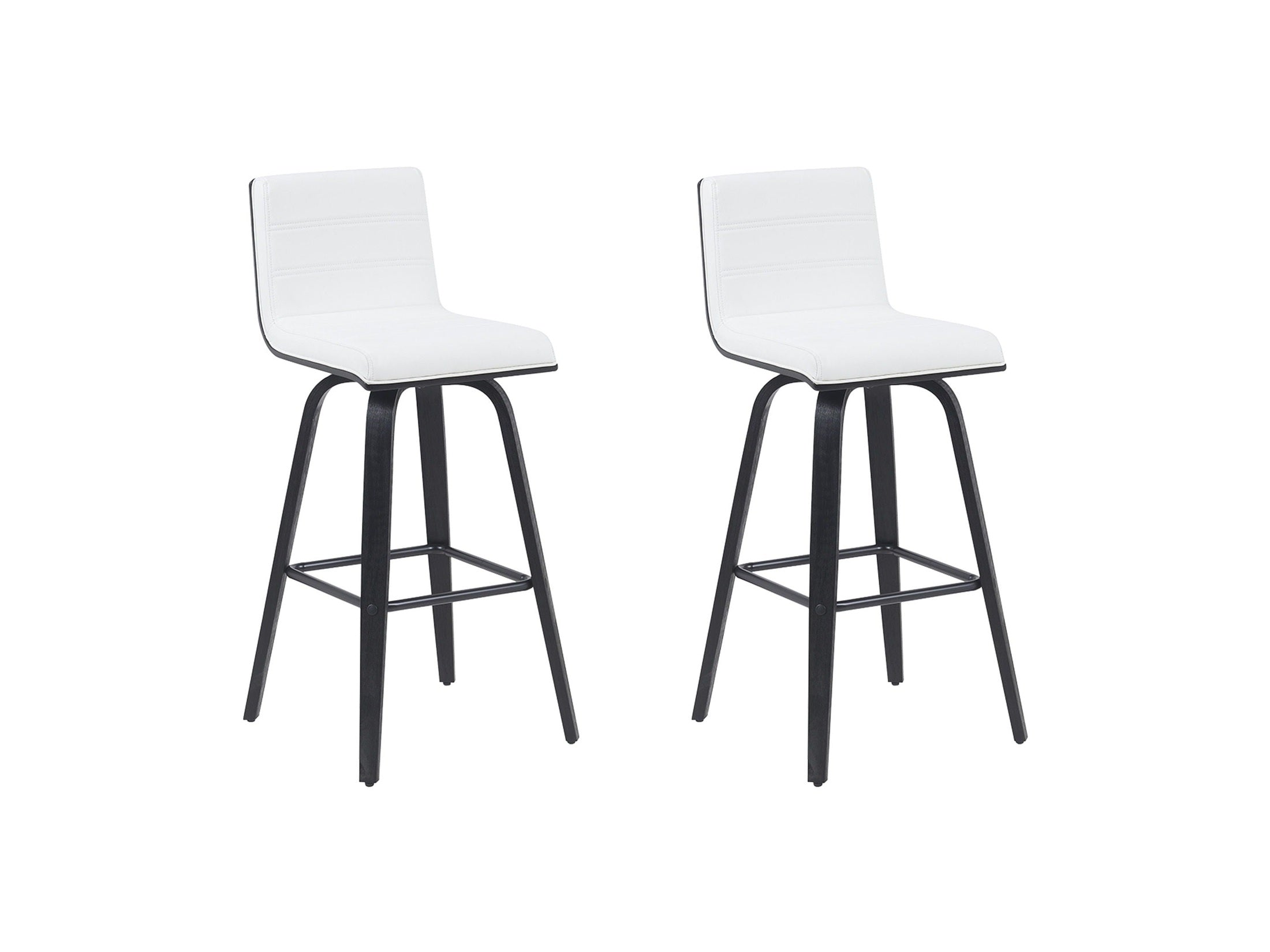 Vienna - Modern Swivel Bar Height Stool - Black Brushed Wood Frame