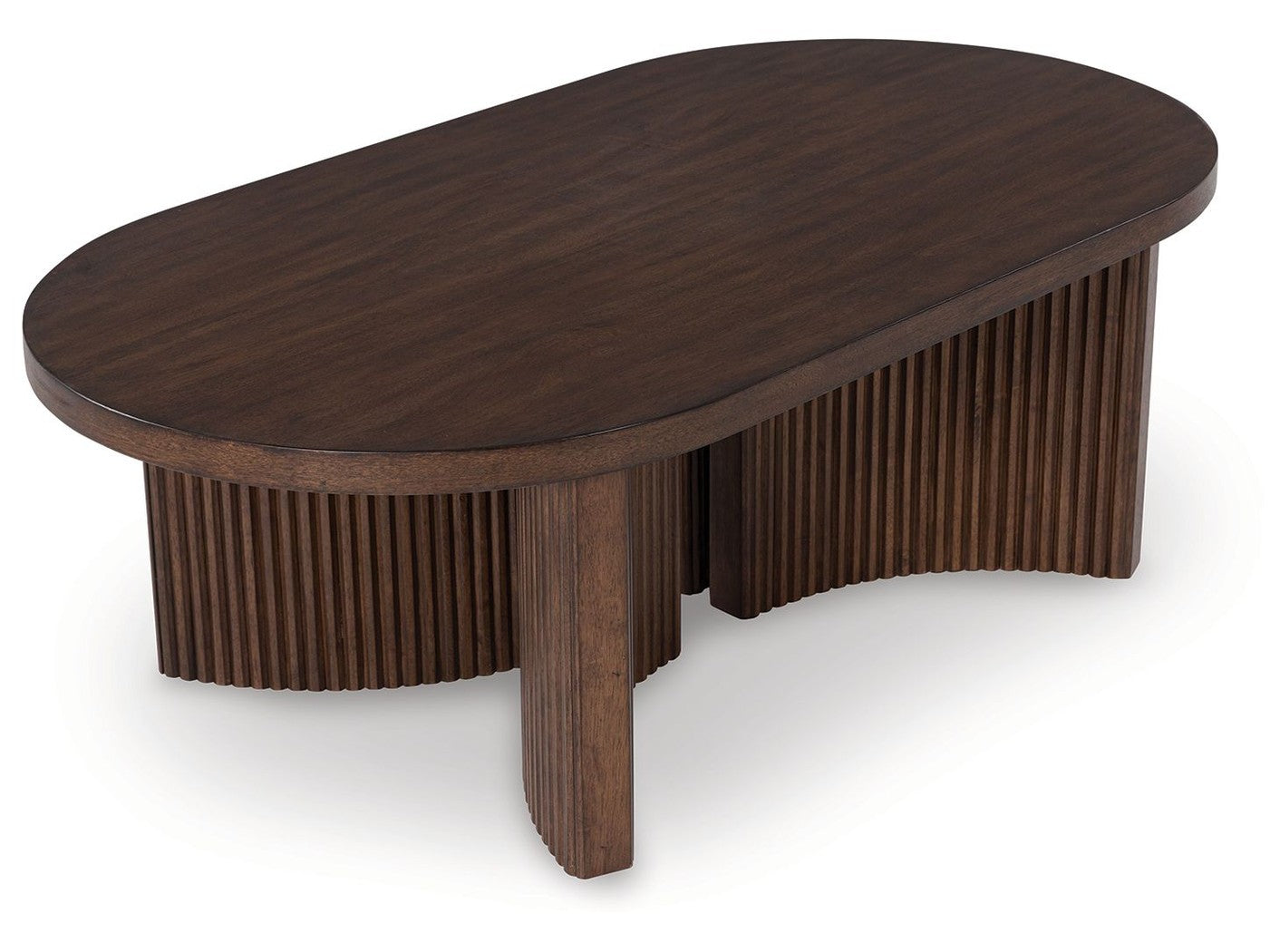 Korestone - Oval Cocktail Table - Dark Brown