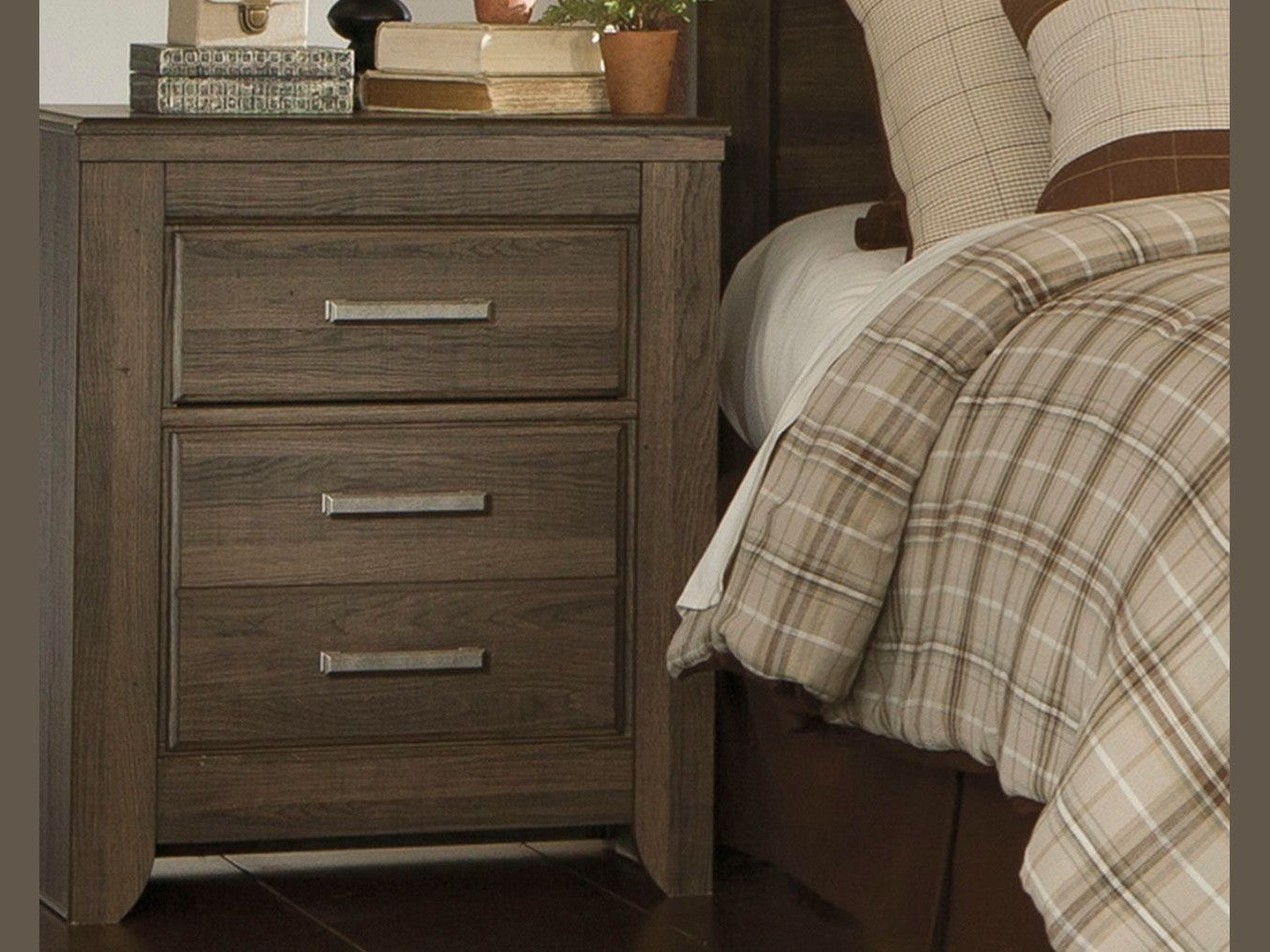 Juararo - Two Drawer Night Stand - Dark Brown