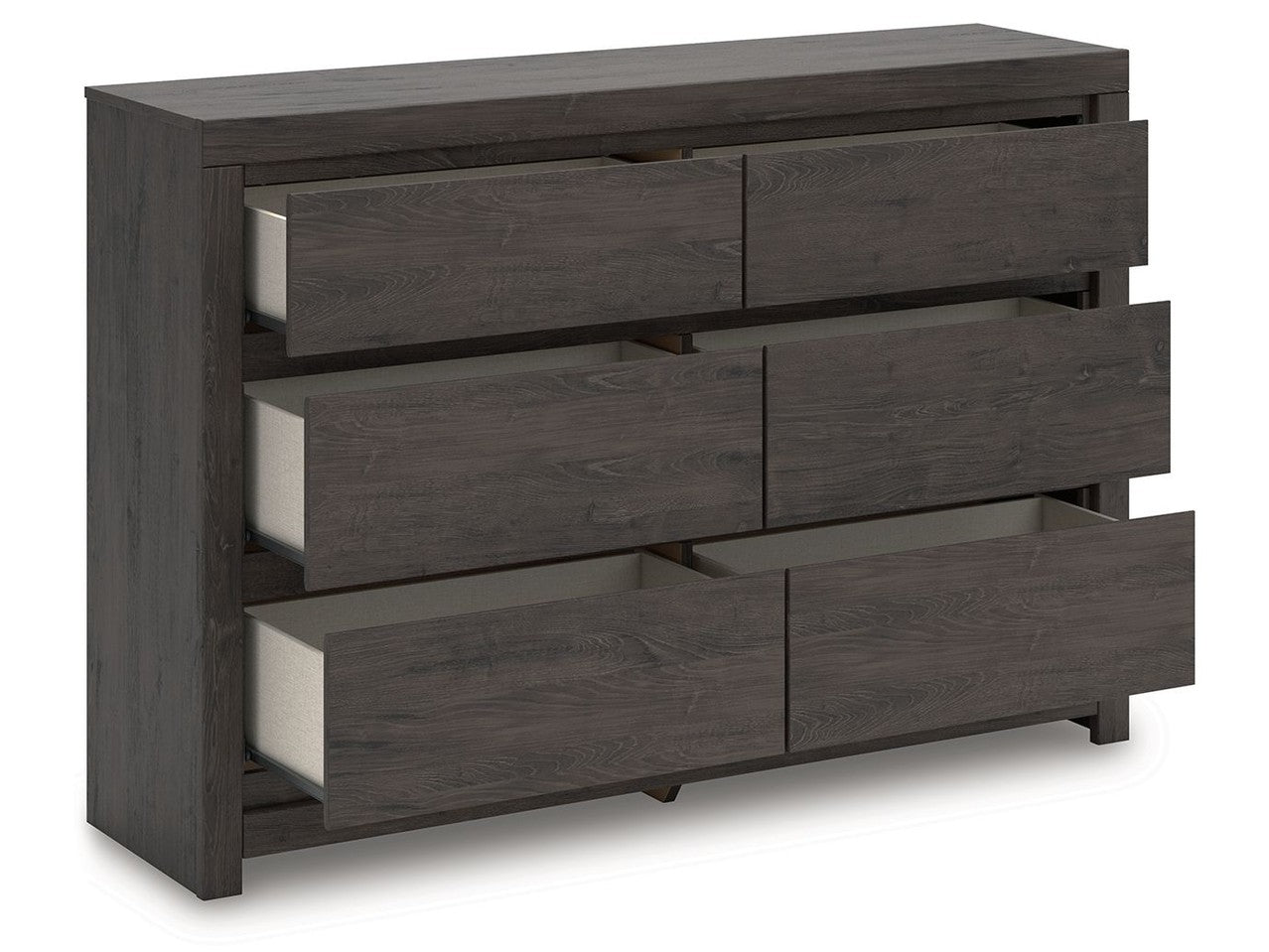 Parlayon - Six Drawer Dresser - Charcoal
